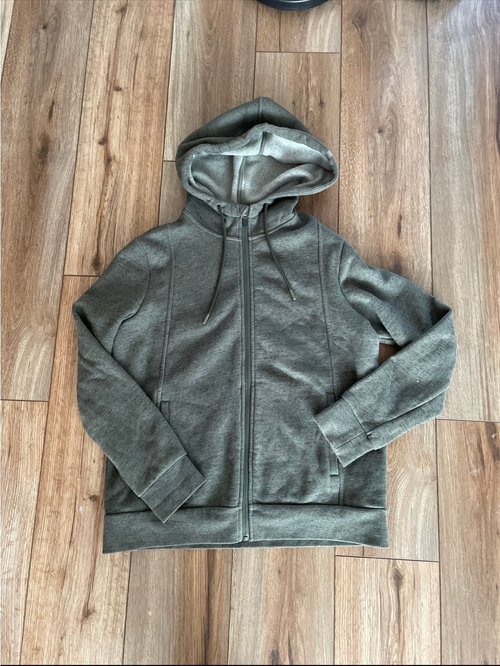 Figs Olive Green Zip-Up Hoodie Jacket